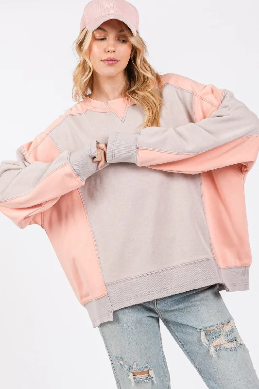 Fast Shipping🇺🇸 SAGE + FIG Color Block Round Neck Sweatshirt