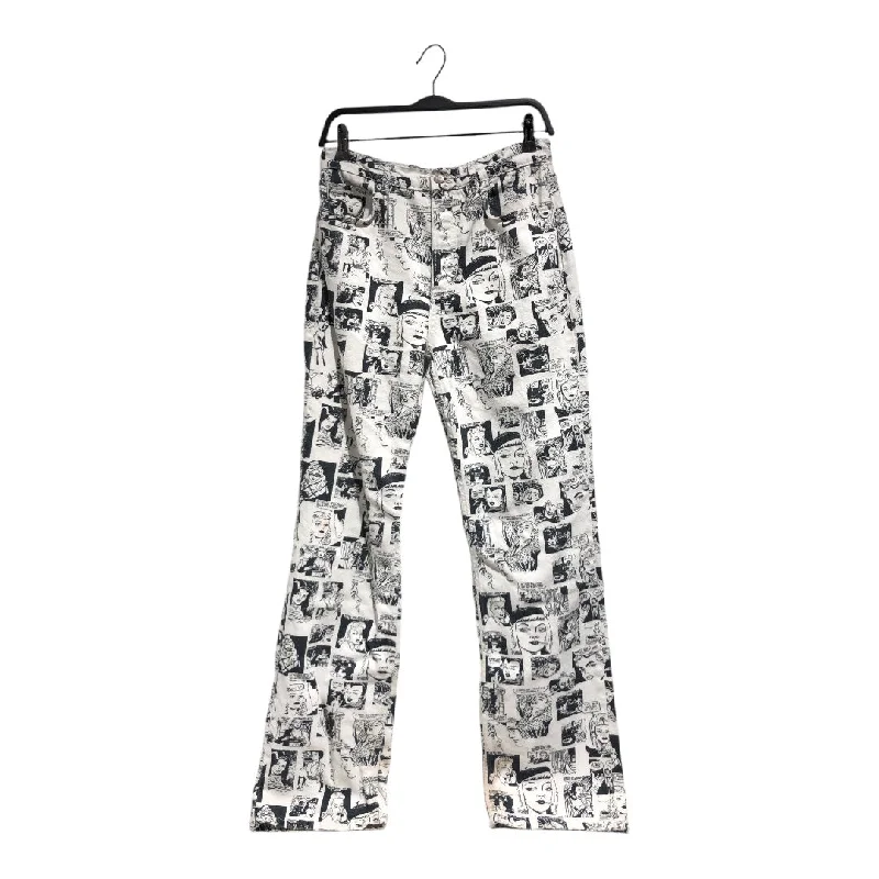 Reformation/Straight Pants/28/All Over Print/Cotton/MLT/High-waisted/NEWS PAPER