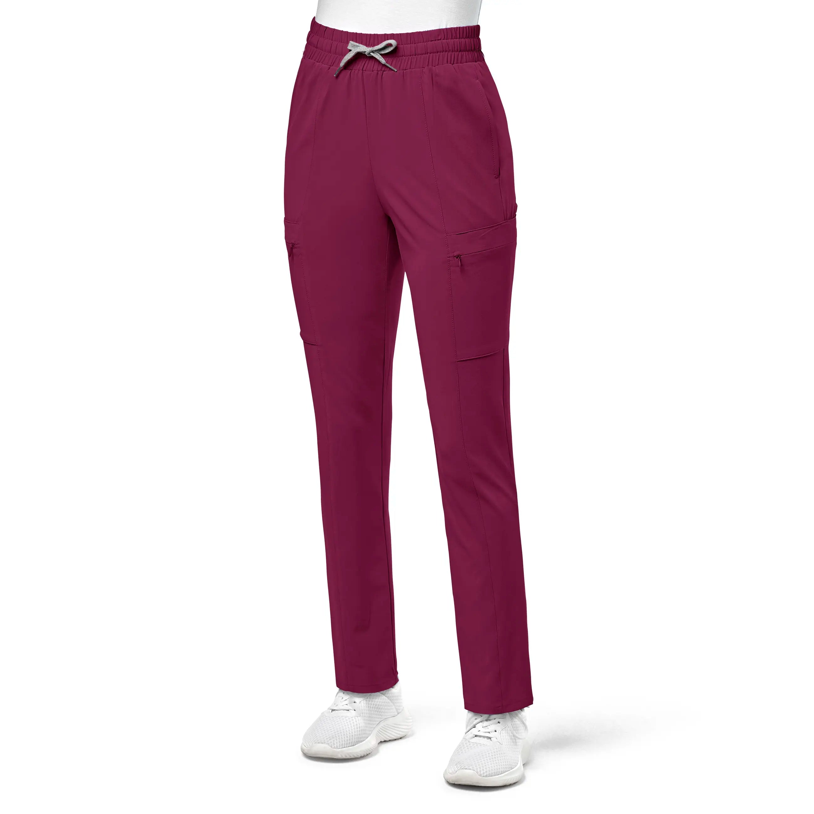 Wink Women's High Waist Slim Leg Scrub Pant - Wine