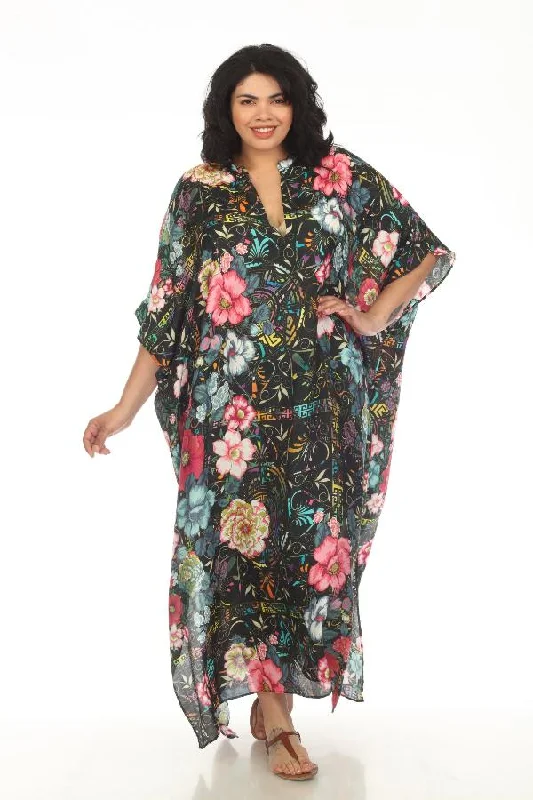 Johnny Was Floral Peace Swim Cover-Up Long Kaftan Dress Plus Size CSW7322BNX