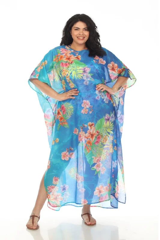 Johnny Was Water Tropic Swim Cover-Up Kaftan Dress Plus Size CSW5923-AX