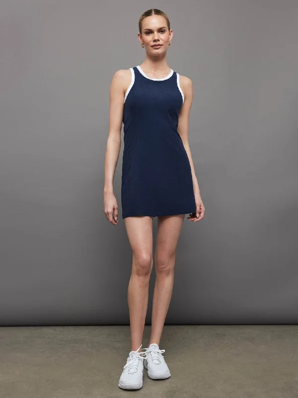 SPACEDYE OUTLINES DRESS - NAVY