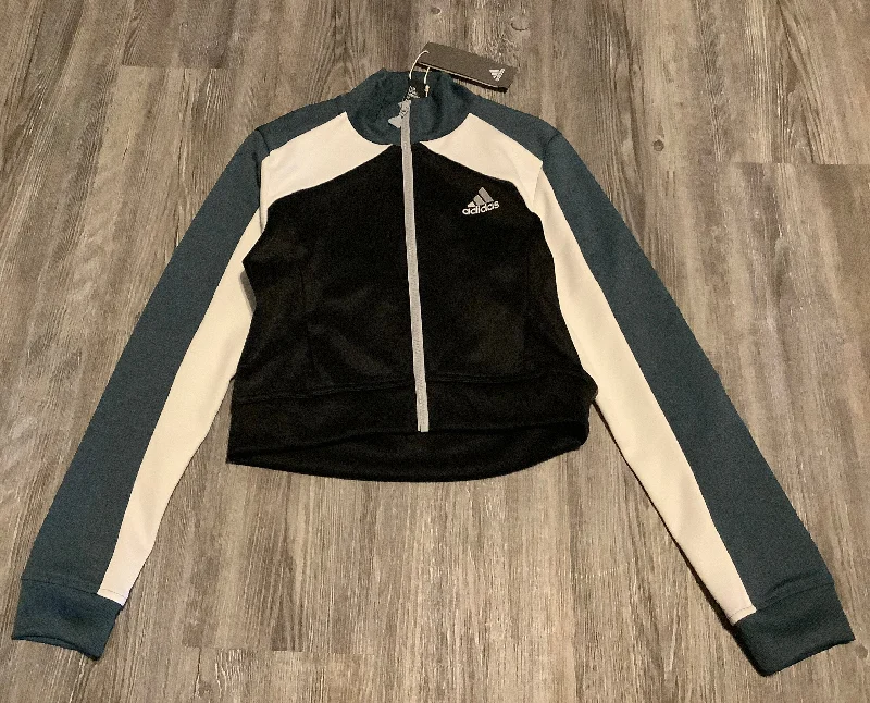 Athletic Jacket By Adidas In Green & White, Size: Xs