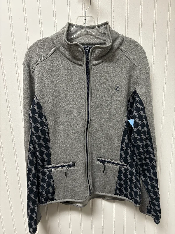 Athletic Jacket By Equestrian In Grey, Size: Xl