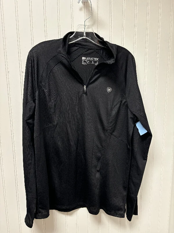 Athletic Top Long Sleeve Collar By Ariat In Black, Size: Xl