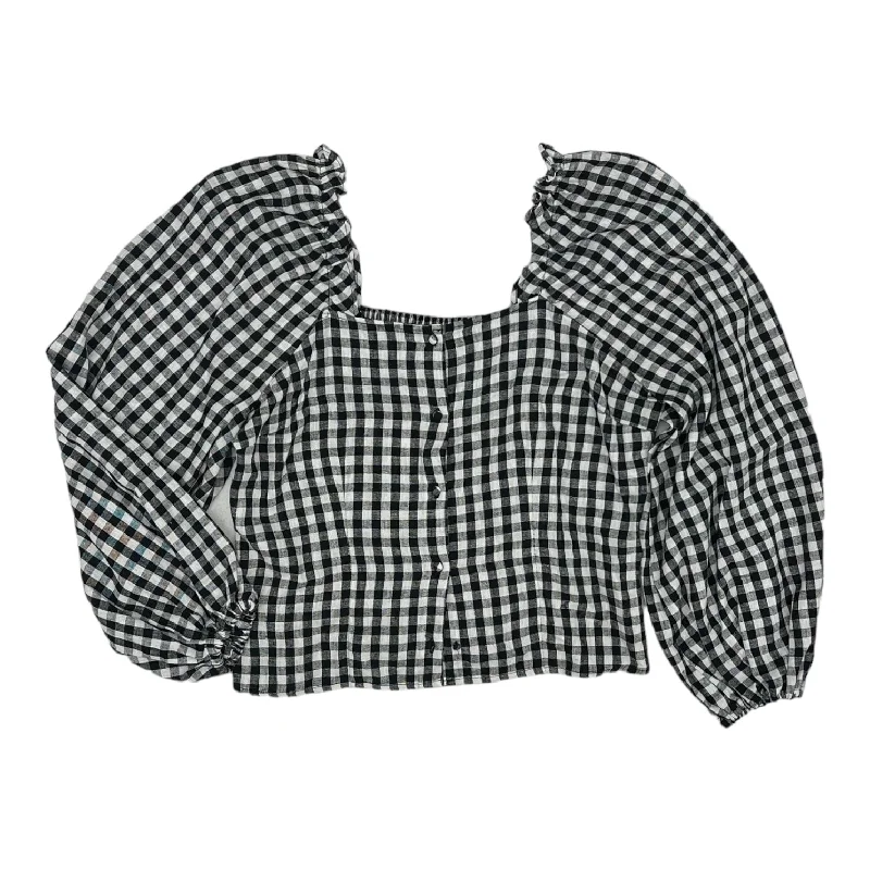 BLACK & WHITE TOP LS by WHO WHAT WEAR Size:L