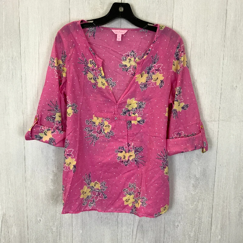 Pink Top 3/4 Sleeve Lilly Pulitzer, Size M