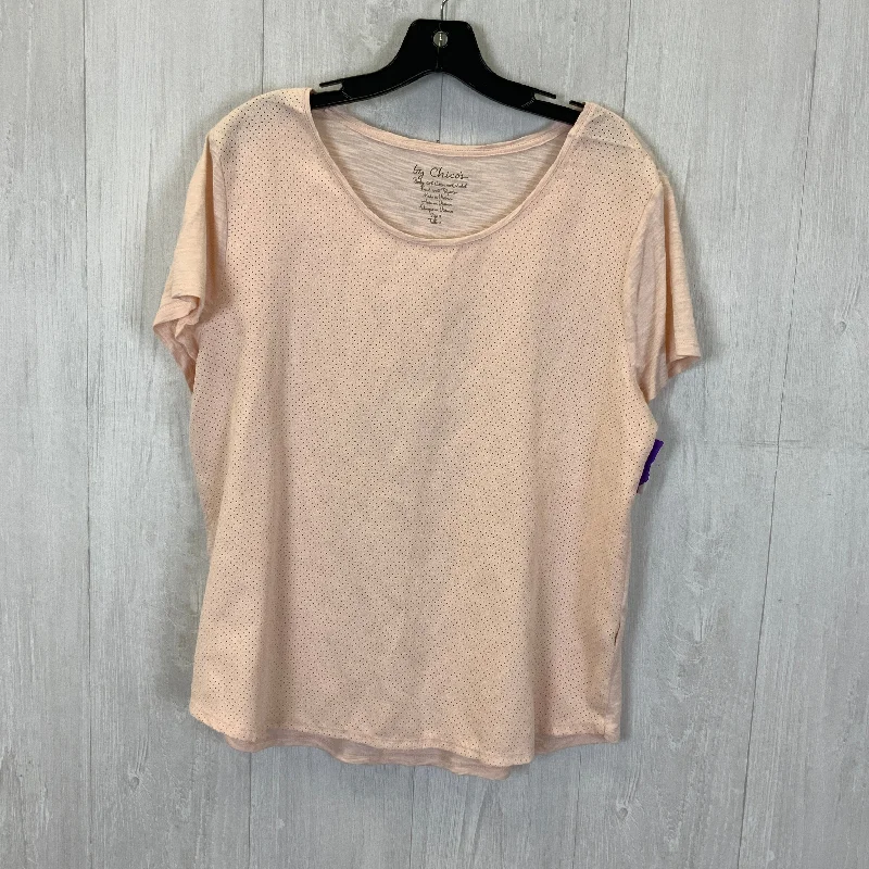 Pink Top Short Sleeve Chicos, Size 2x