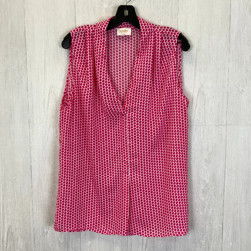 Pink & White Top Sleeveless Laundry, Size Xl