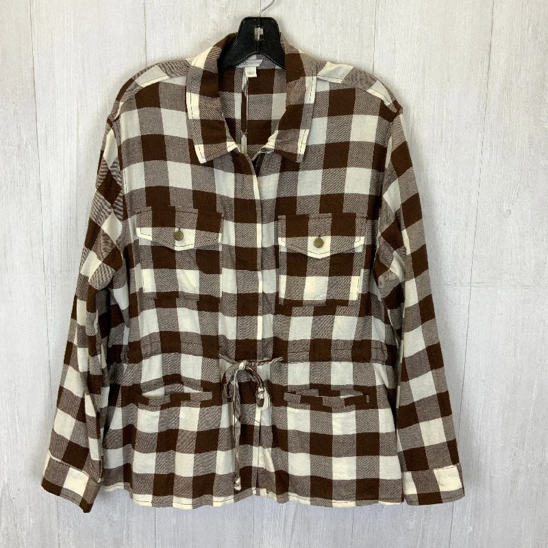 Plaid Top Long Sleeve Cato, Size L