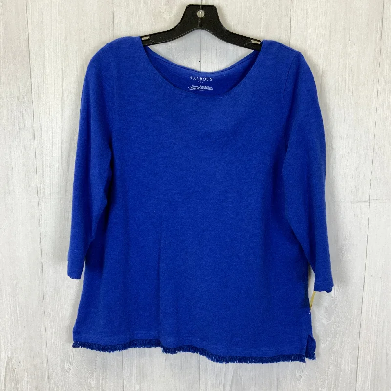 Royal Blue Top 3/4 Sleeve Basic Talbots, Size L