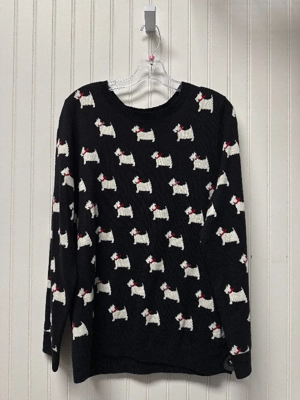 Sweater By Charter Club In Black & White, Size: Xl