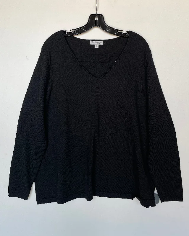 Sweater By Kim Rogers In Black, Size: 2x