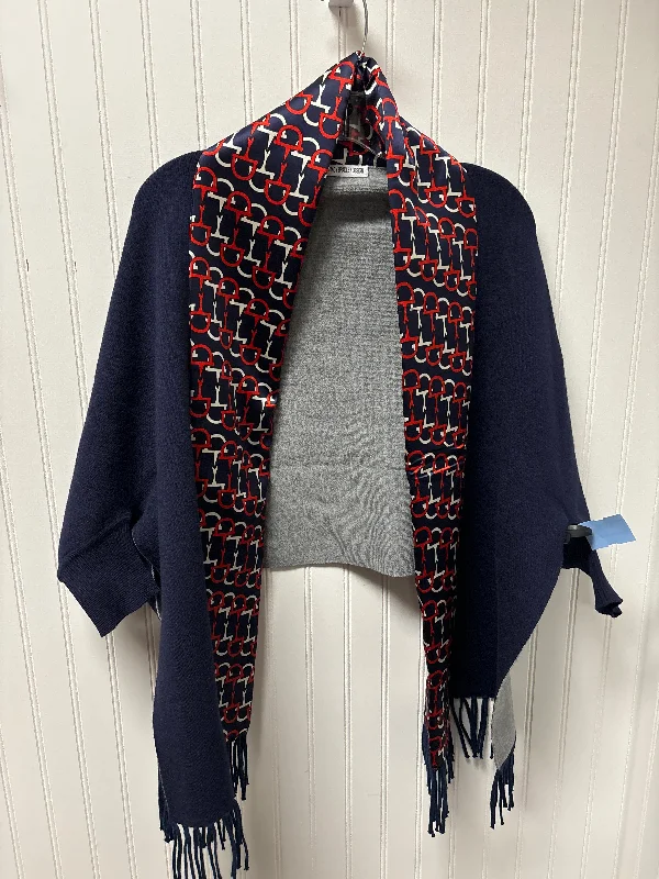 Sweater Cardigan By Cmb In Blue & Red & White, Size: Osfm