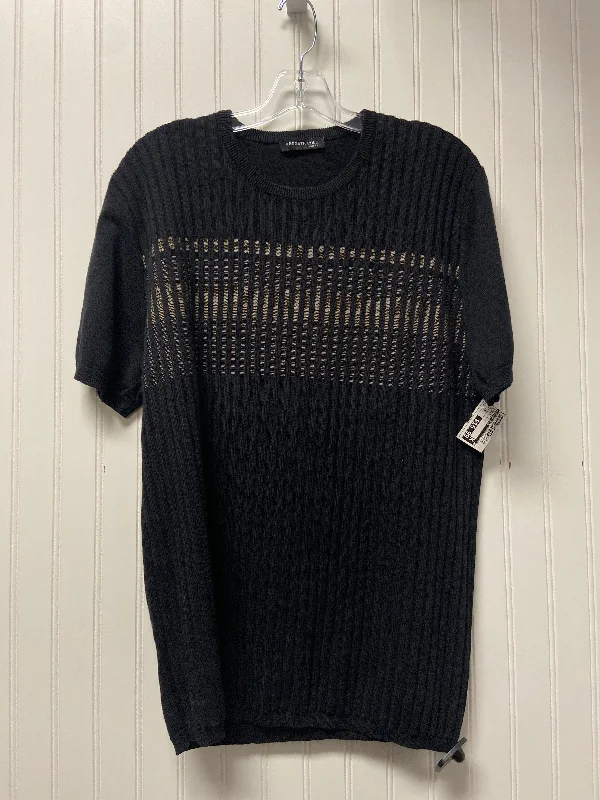 Sweater Short Sleeve By Kenneth Cole In Black & Cream, Size: 2x