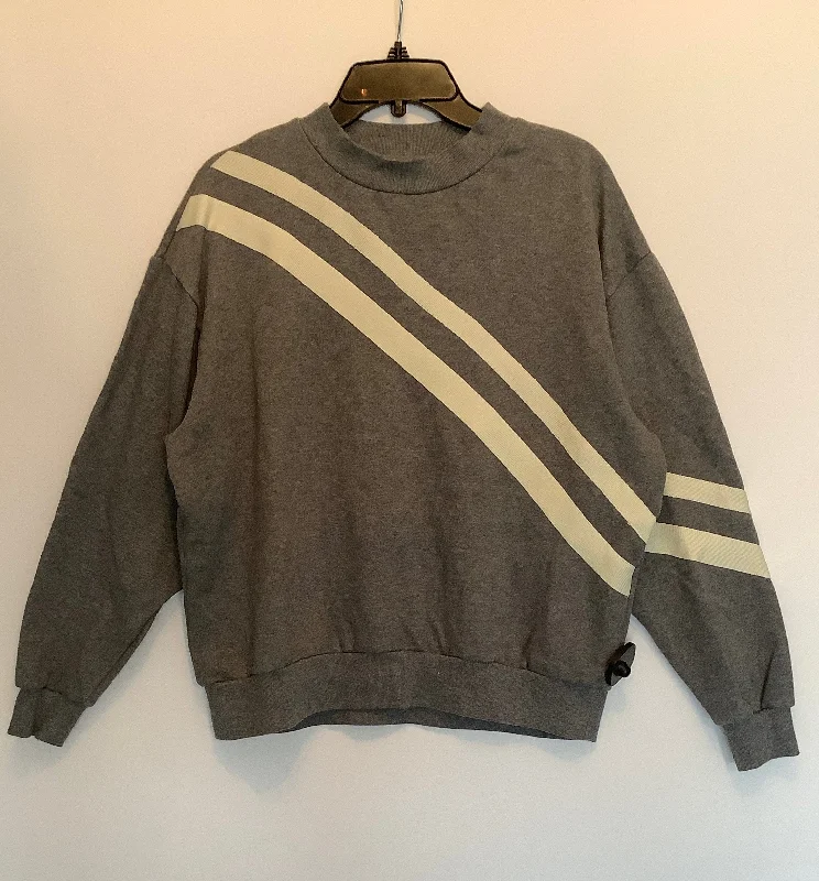 Sweatshirt Crewneck By Wesley In Grey, Size: S