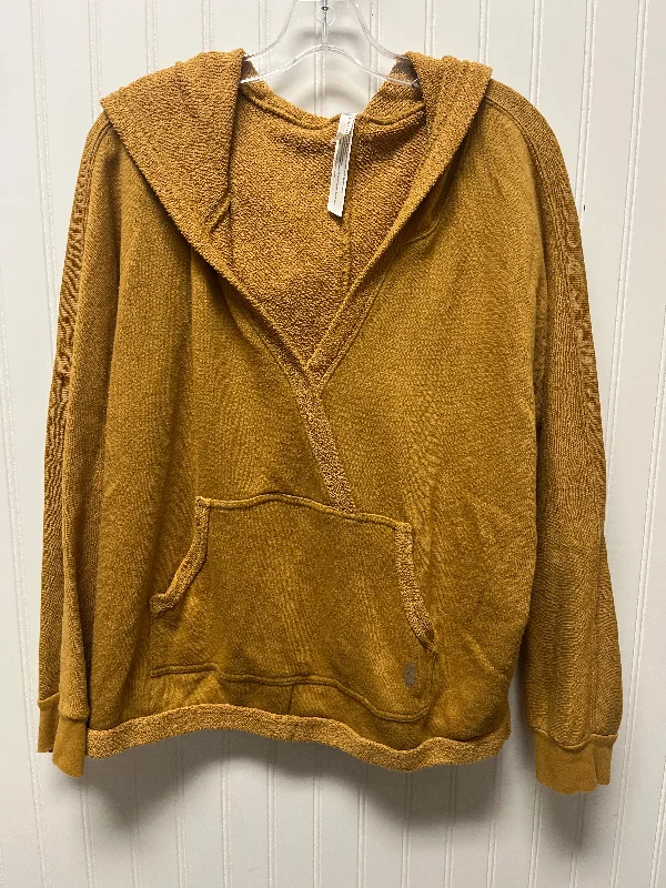 Sweatshirt Hoodie By Free People In Yellow, Size: L