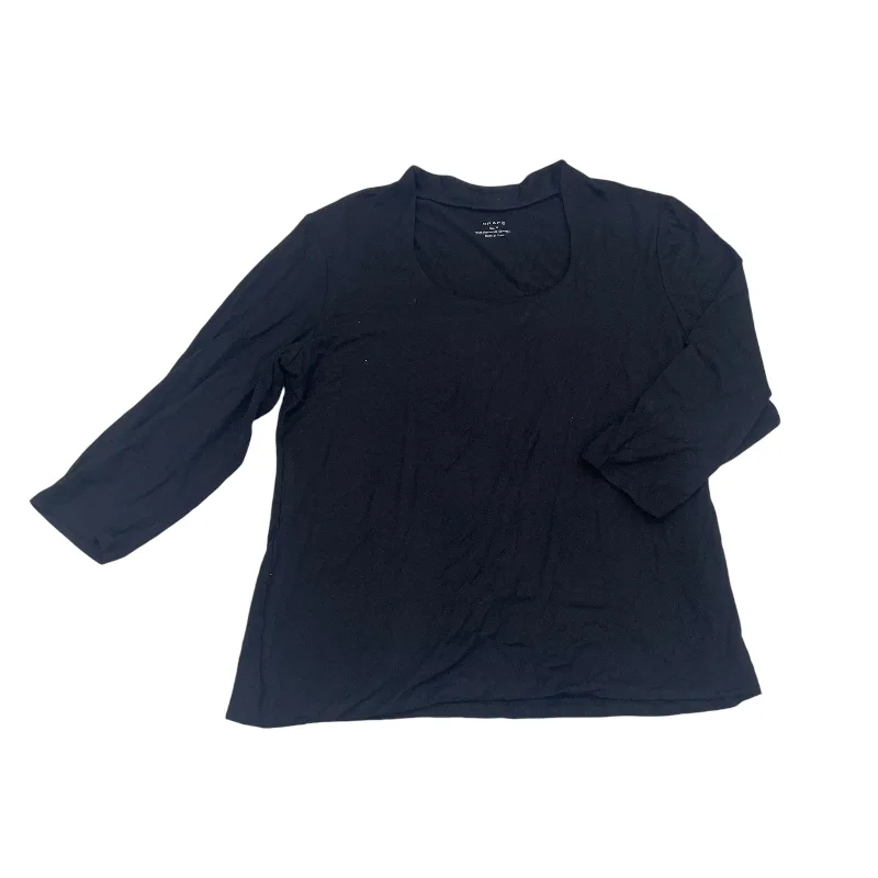 Top 3/4 Sleeve Basic By Grace In Black, Size:Xl