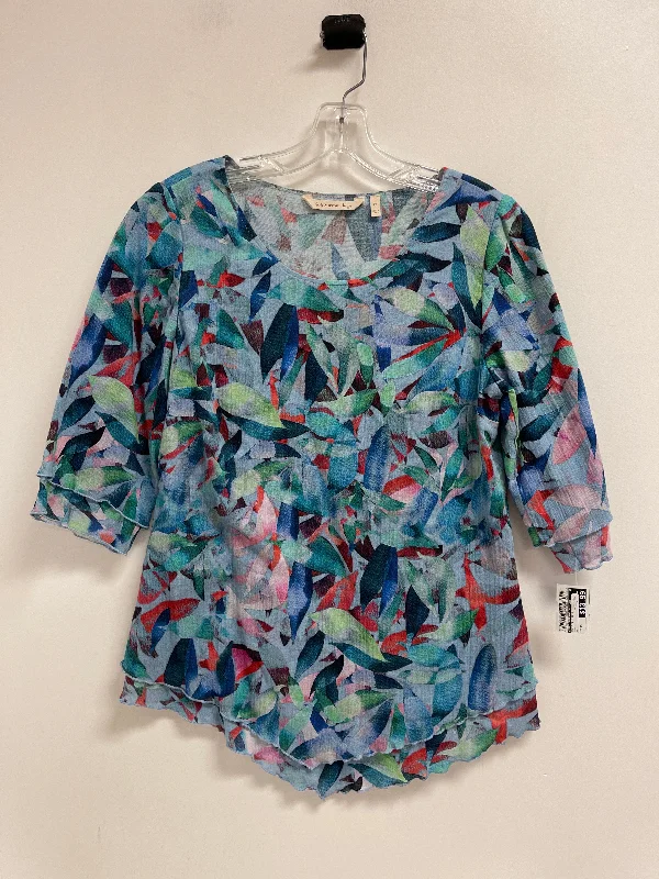 Top 3/4 Sleeve By Soft Surroundings In Blue, Size: Xs