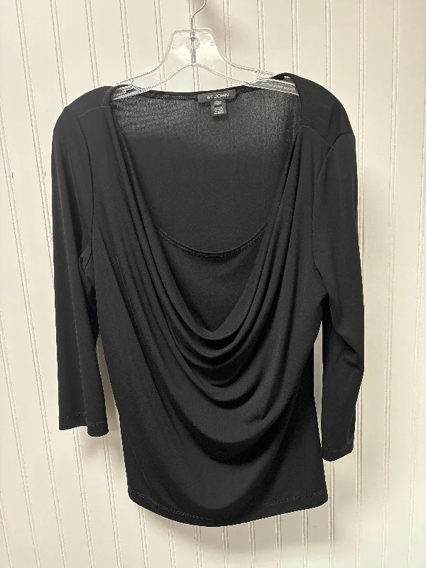 Top 3/4 Sleeve Luxury Designer By St John Collection In Black, Size: L