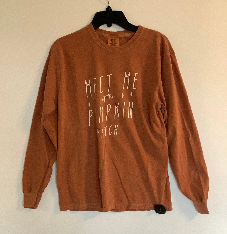 Top Long Sleeve Basic By Comfort Colors In Orange, Size: M