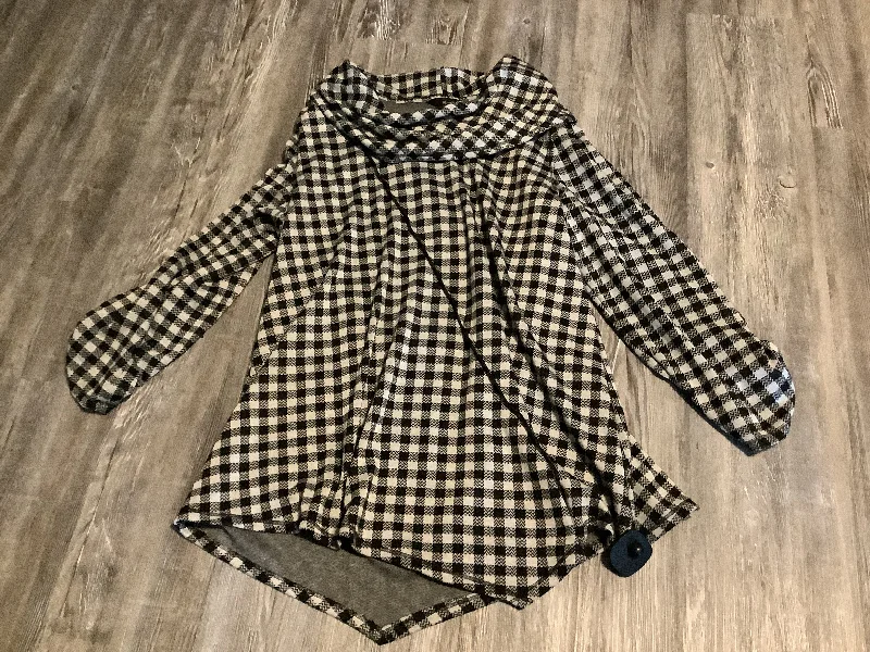 Top Long Sleeve By Ali Miles In Checkered Pattern, Size: Xl