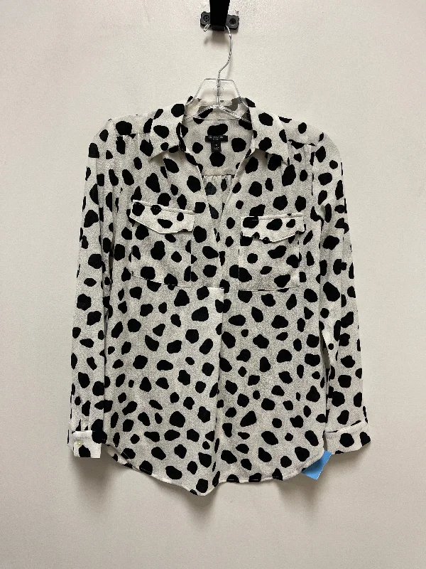 Top Long Sleeve By Ann Taylor In Polkadot Pattern, Size: Xs