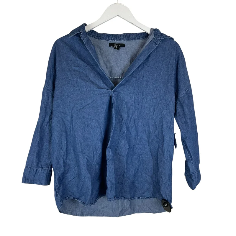 Top Long Sleeve By Forever 21 In Blue, Size: M