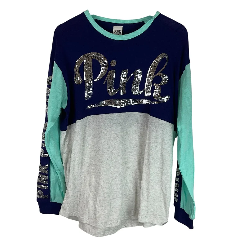 Top Long Sleeve By Pink In Blue, Size: L