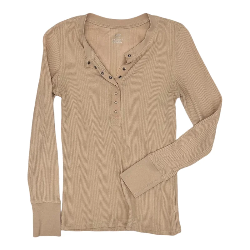 Top Ls Basic By Aerie In Tan, Size:Xs