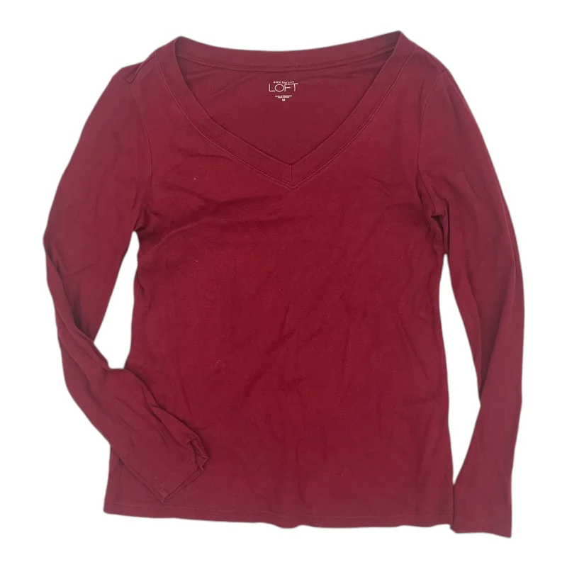 Top Ls Basic By Loft In Red, Size:M