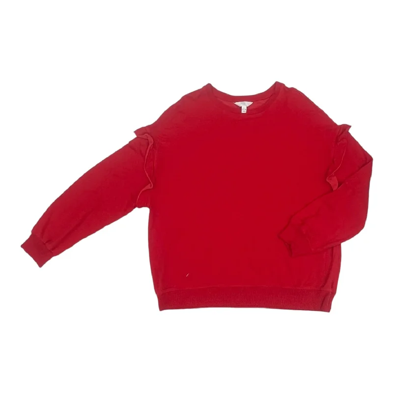 Top Ls By Time And Tru In Red, Size:L