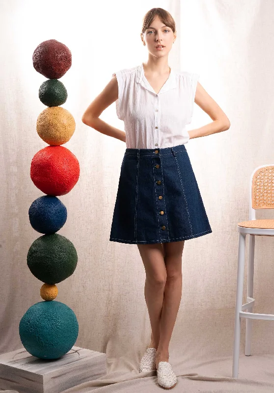 Denim Skirt J94163 Fronce