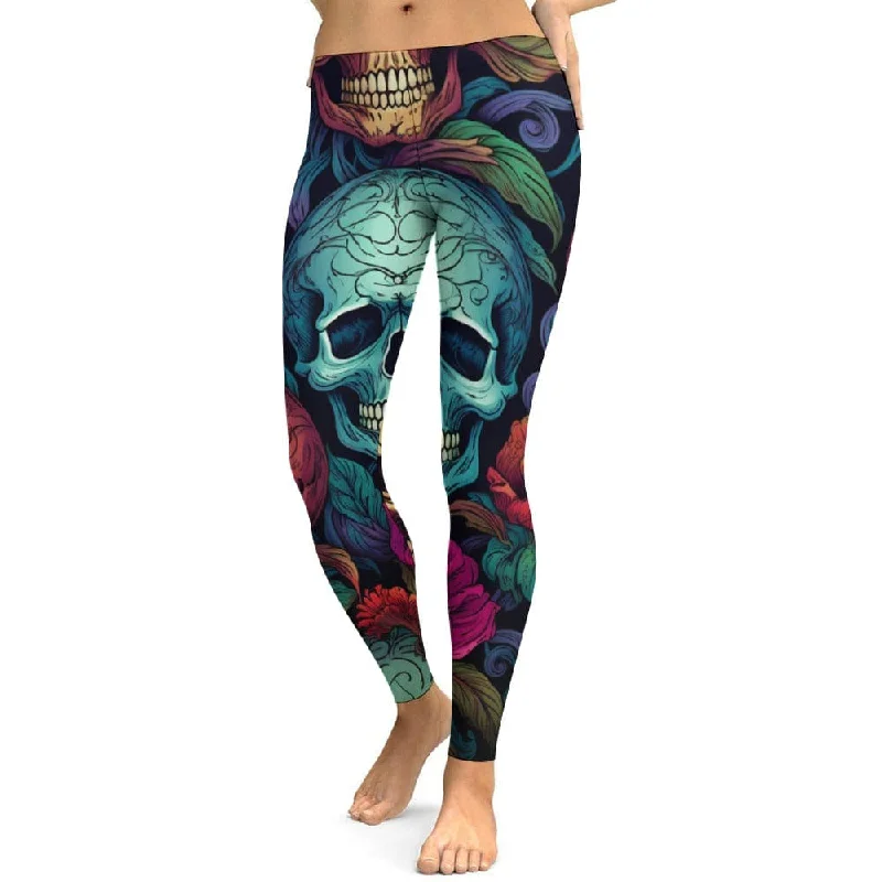 Skull Floral Soft Ladies Pattern Yoga Pants